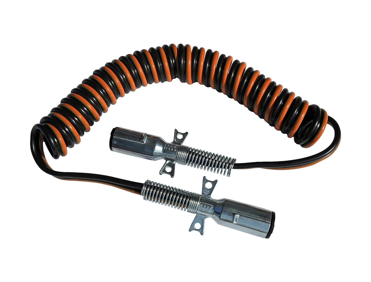 15’ Coiled Dual Pole Liftgate Electric Cable With Two Dual Pole Buffalo Plugs | 4 Gauge | 200 Amp