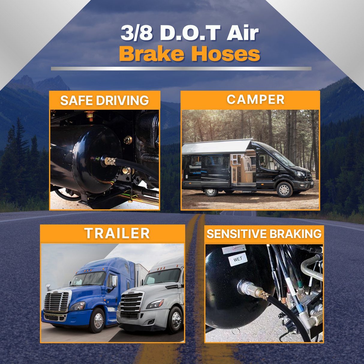 Premium SAE J1402 Air Brake Hose with Separator – DOT Approved – Multiple Lengths Aftermarketus ABS Cables