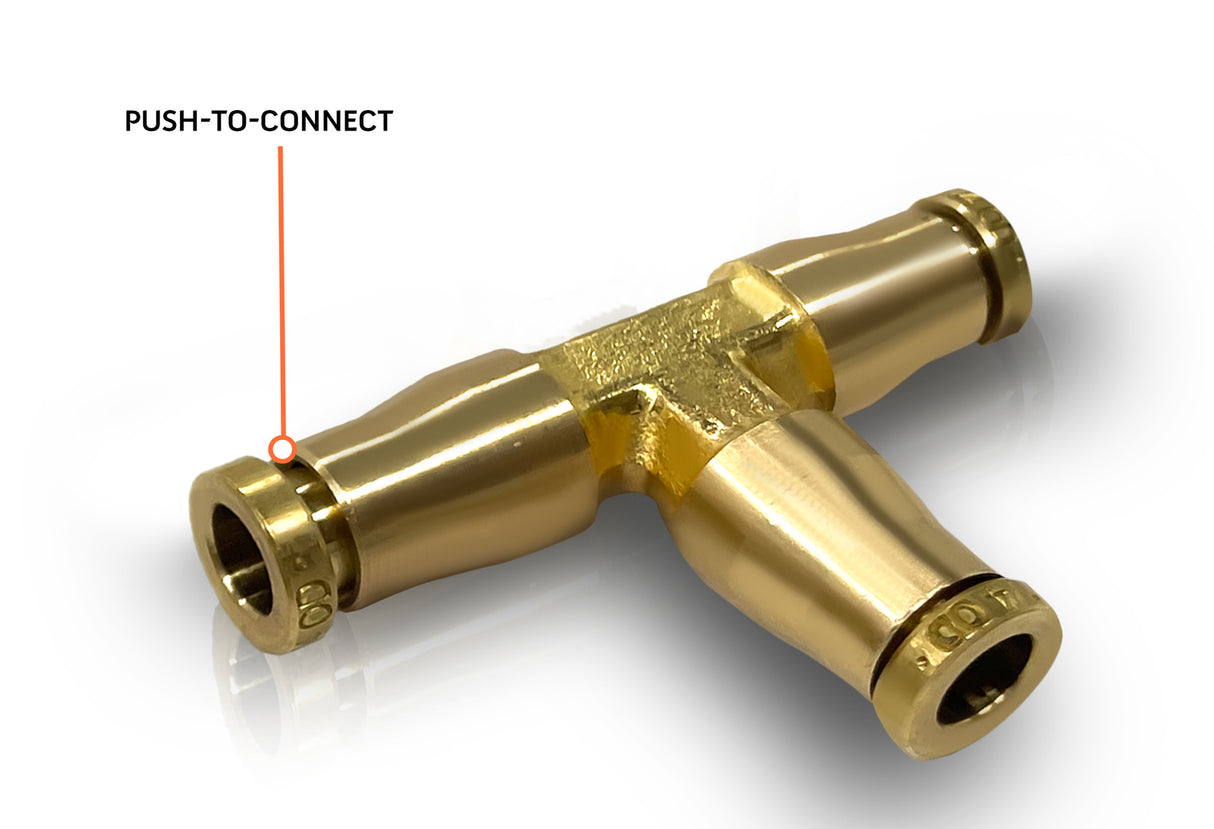 Union Tee for 1/4" Tubing with Push-to-Connect(PTC) | 5 Pack
