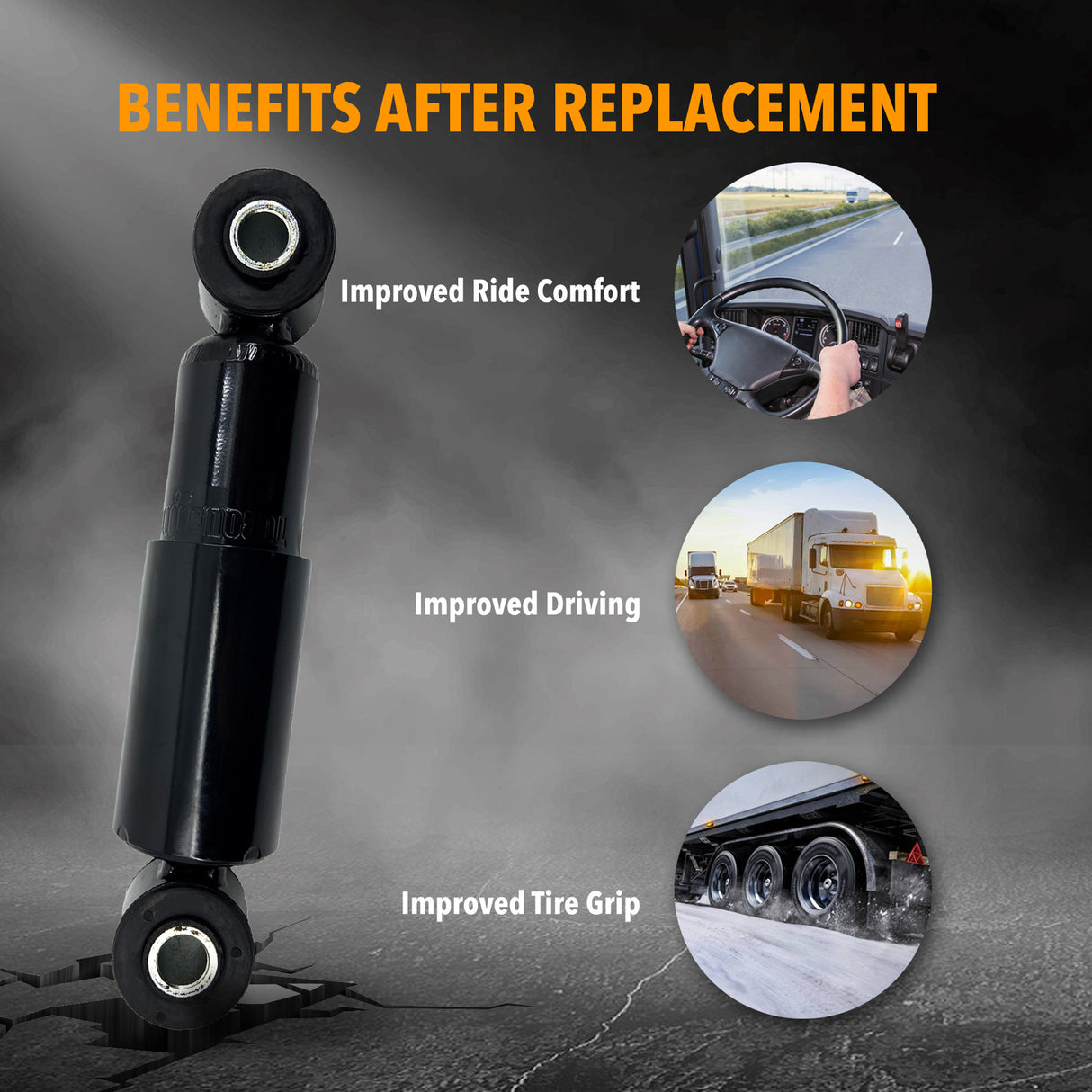 Cab Shock Replacement | Fits Volvo VT, VAH, VHD, VN, VNL, VNM (Select Models) | Replaces Gabriel 83048