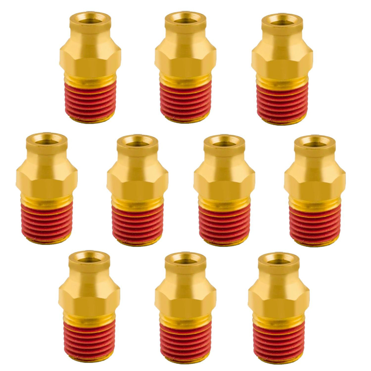10 Push In To Connect Brass Air Male Fitting Straight 1/4