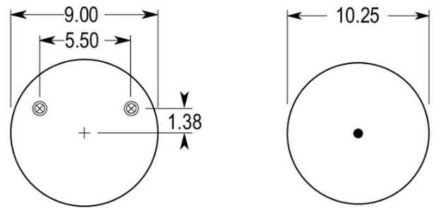 Trailer Air Spring Bag (Replaces Firestone 9626, Hendrickson C-23720, Goodyear 1R11-292) - 2 Pack