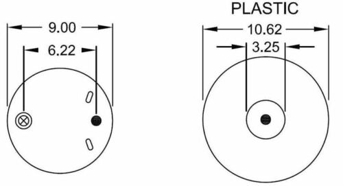 Air Spring Bag for Freightliner Trucks (Replaces Freightliner 1613810000, Firestone 9780, 8537) - 2 Pack - Aftermarketus Torque Reversible Sleeve Air Springs