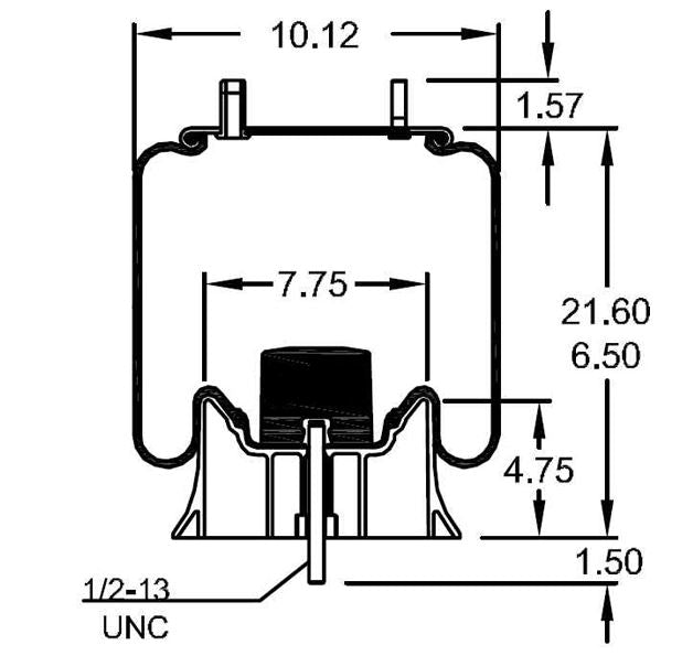Trailer Air Spring Bag (Replaces Firestone 9921, W&C AS-0090, Holland 905-57-117) - 2 Pack Aftermarketus Reversible Sleeve Air Springs