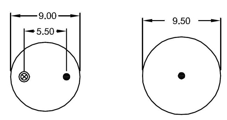 Trailer Air Spring Bag (Replaces Firestone 9921, W&C AS-0090, Holland 905-57-117) - 2 Pack Aftermarketus Reversible Sleeve Air Springs