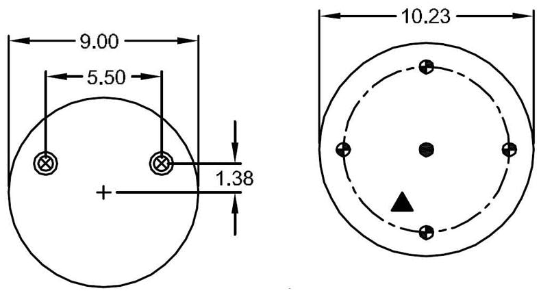 2 pack of TORQUE Trailer Air Spring Bag (Replaces Firestone 9974, Firestone W01-358-9974, Goodyear 1R12-1048) (2 x TR9974)