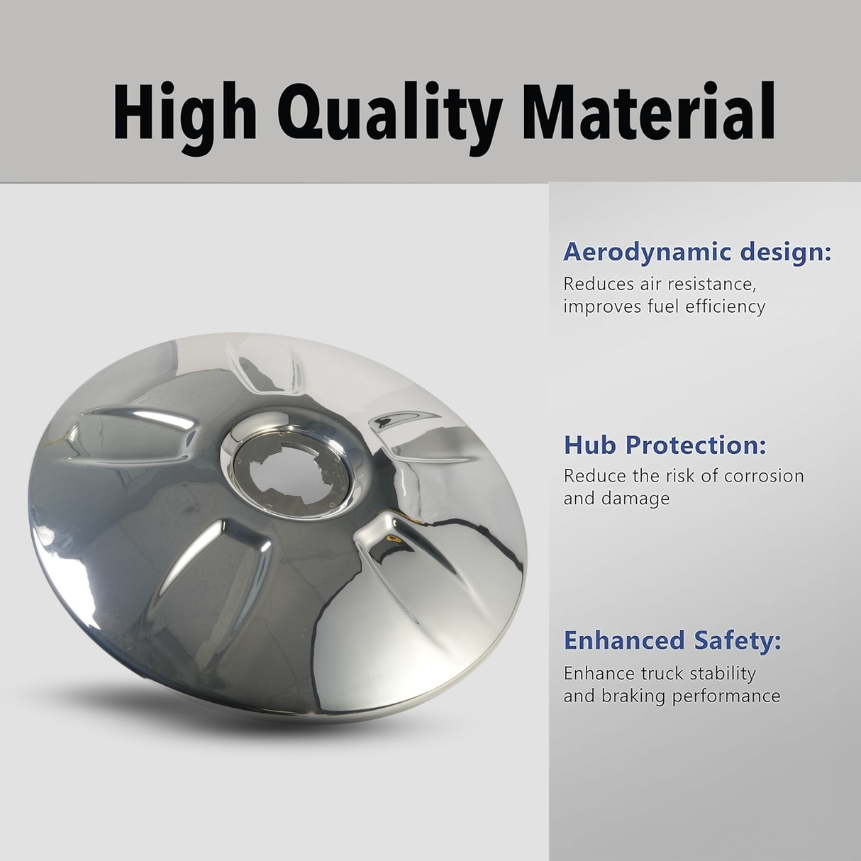 22.5" Aerodynamic Aero Wheel Covers & Latch for Semi Truck/Trailer Aftermarketus Wheel Axle Covers