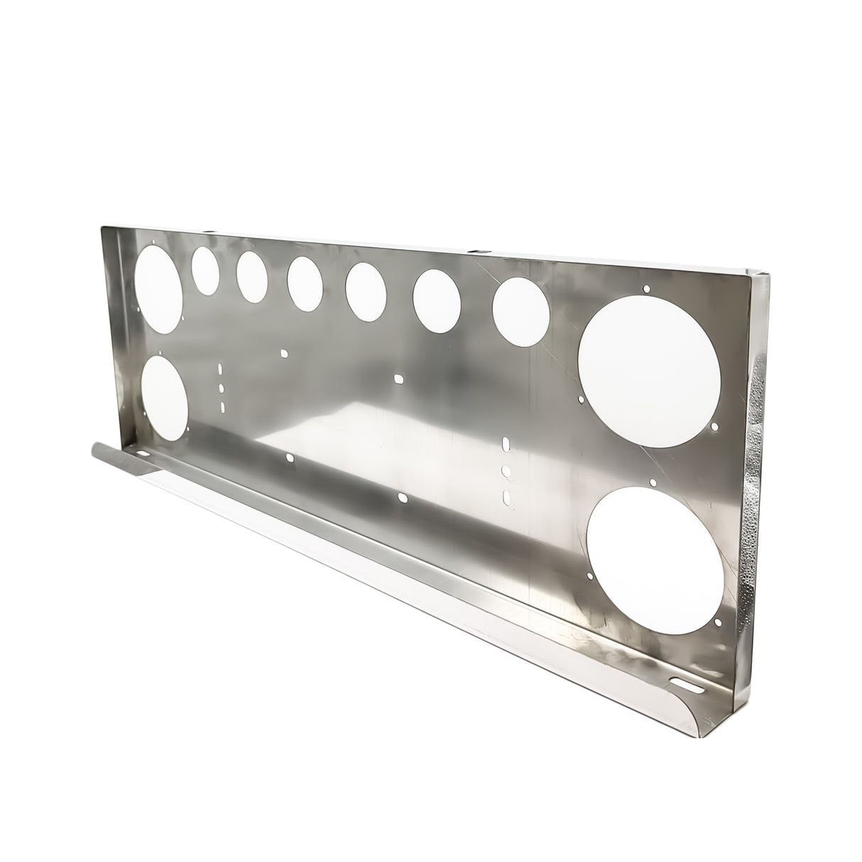 Stainless Steel Rear Center Tail Light Panel for Semi Trucks | Chrome Finish