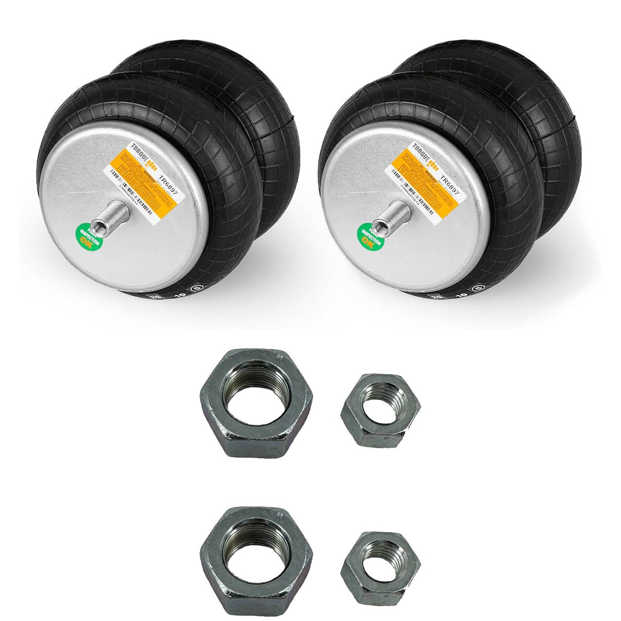 Double Convoluted Air Spring Bag w/ Hardware Kit - 2 Pack