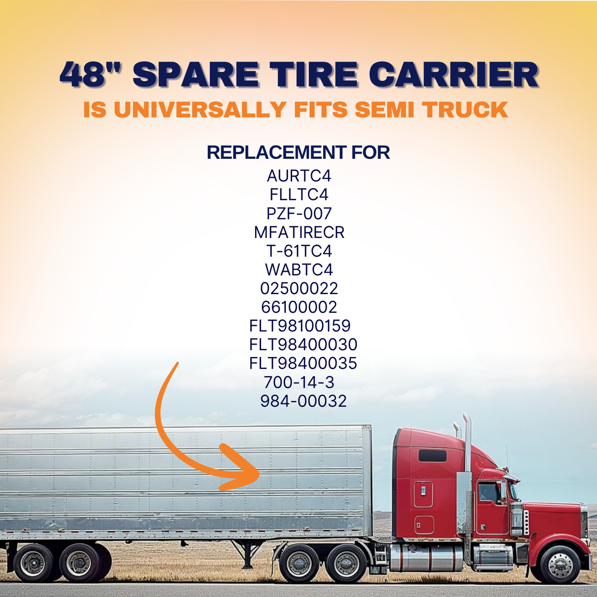 Spare Tire Carrier with Under Trailer Mounting Kit | Replacement for AURTC4 FLLTC4 FLT98100159