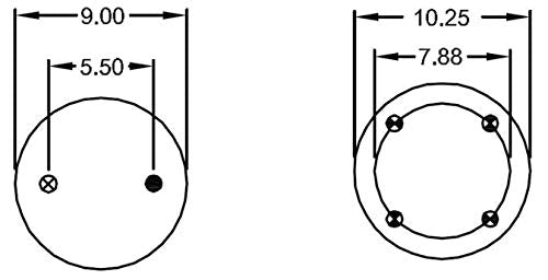 Air Spring Bag for Watson & Chalin & SAF Holland | Replacement Firestone 9101 Triangle AS-8315 | 2 Pack