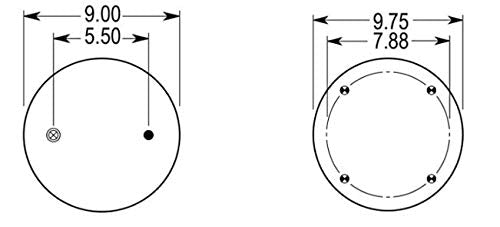 Air Spring Bag for Hendrickson | Replacement Firestone 9105, Hendrickson C-1245 | 2 Pack