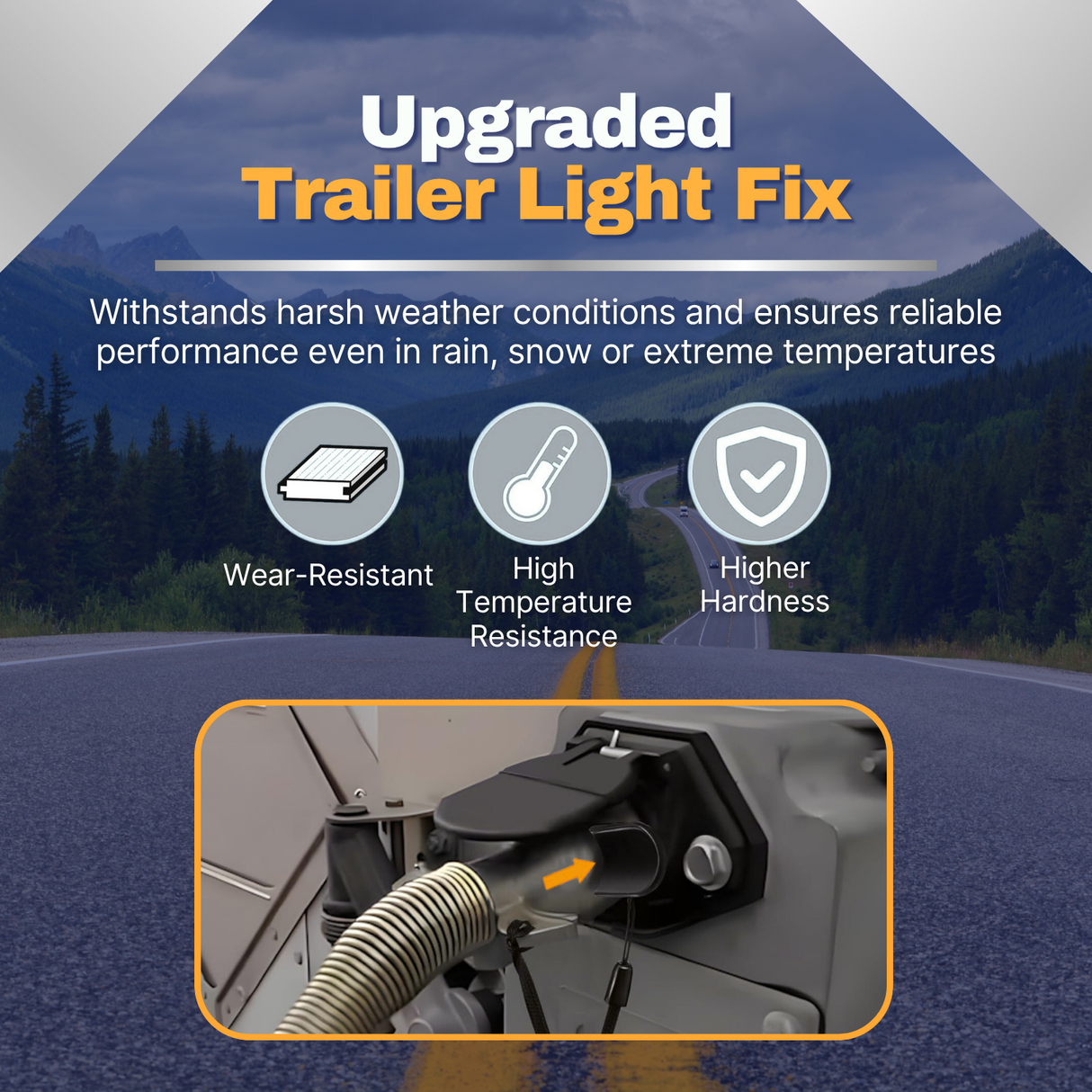 V Shaped Pigtail Wedge Connector Trailer Light Fix | Eliminates Flickering & Loose Connections for DOT Compliance