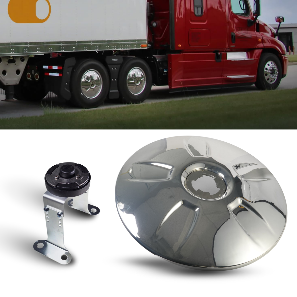22.5" Aerodynamic Aero Wheel Covers & Latch for Semi Truck/Trailer Aftermarketus Wheel Axle Covers