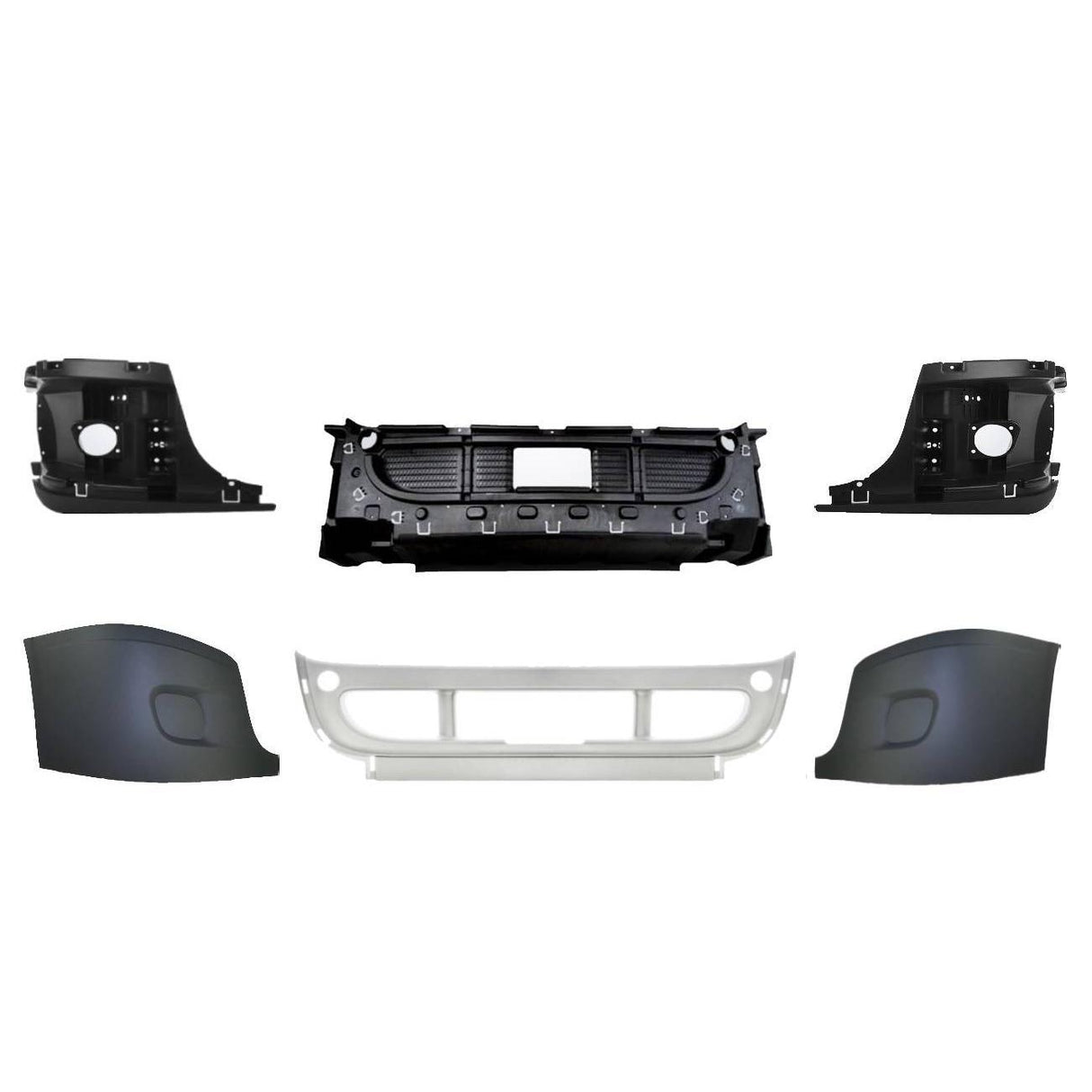 Front Bumper Replacement for 2008-16 Freightliner Cascadia - Chrome - without Fog Light Hole
