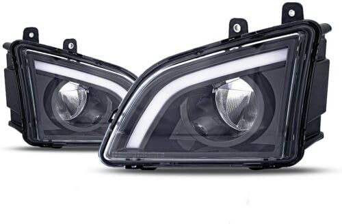 Torque Pair Set of Black Full LED Fog Light Lamp, Driver & Passenger Side Replacement for Volvo VNL Trucks 2018 2019 2020 2021 2022 2023 DOT SAE Approved Aftermarketus Fog Lights