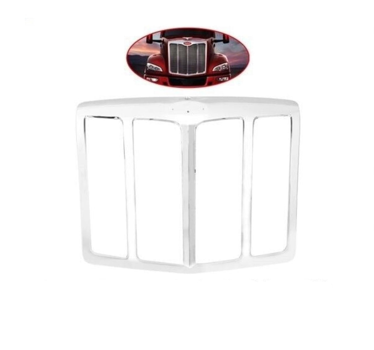 Grille Overlay Frame for 2013- 2023 Peterbilt 579 | Replacement L29-6157-100 | Chrome