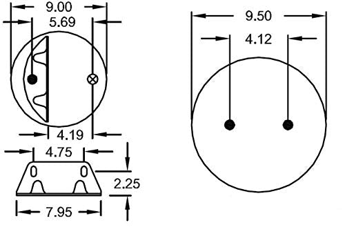 Air Spring Bag for Kenworth Trucks (Replaces Firestone 9616, Kenworth K303-16) - 2 Pack