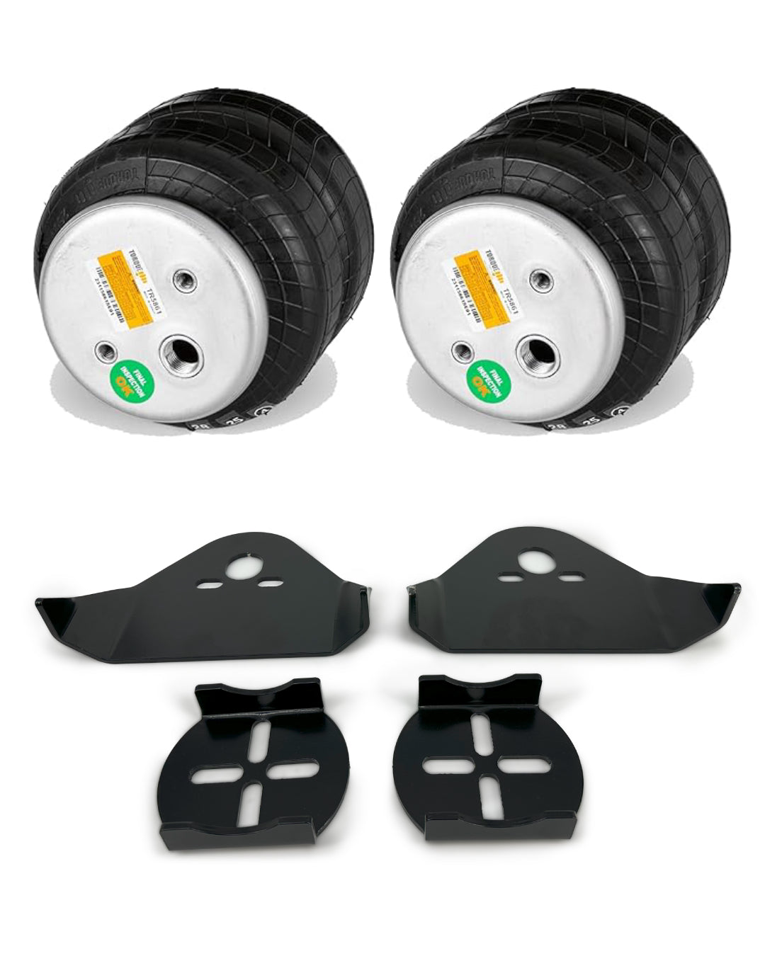 Weld-On Rear Air Ride Mounting Brackets with Air Spring Bag for Ford, Chevrolet, GMC, Dodge RAM Pickups