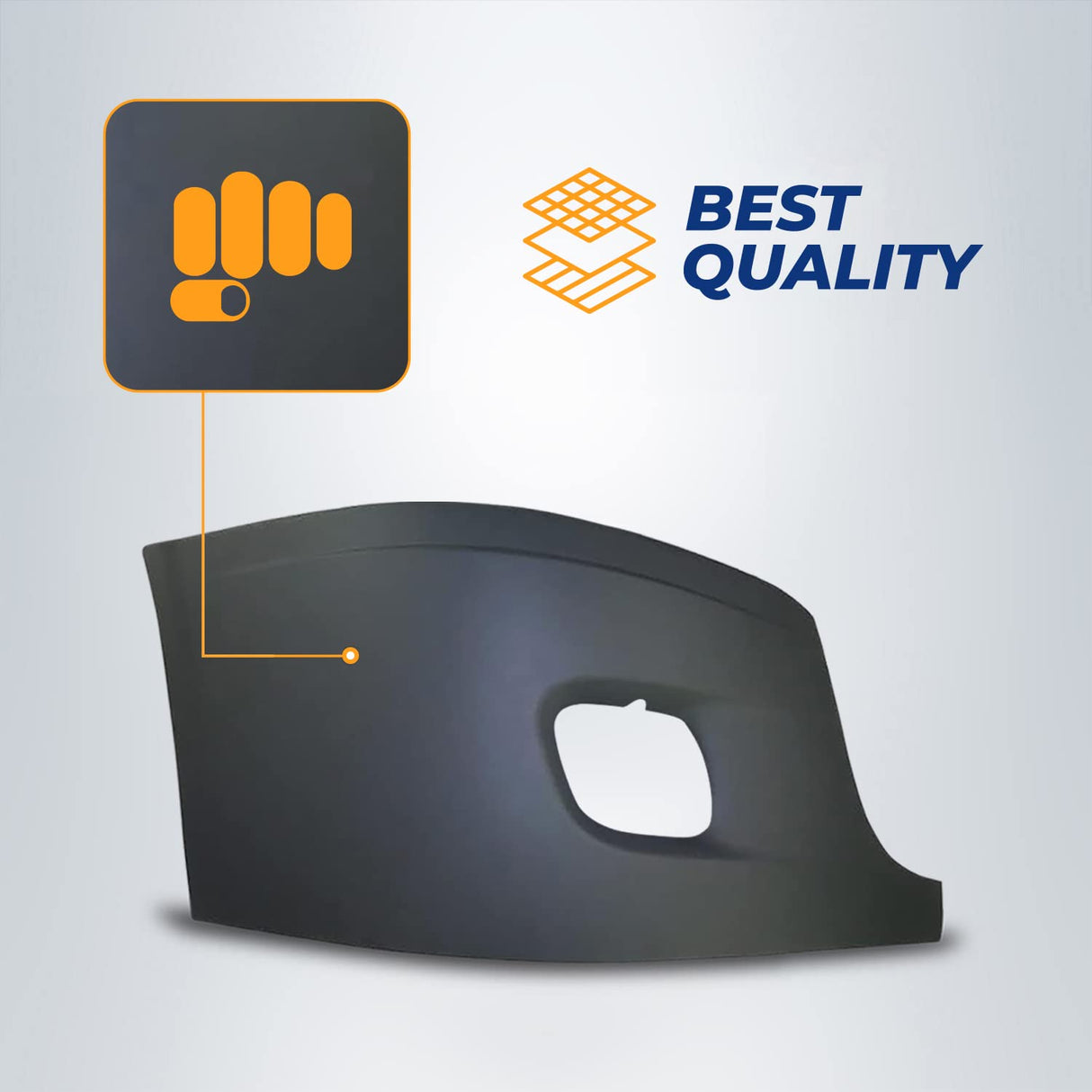 Corner Side Bumper Cover Replacement (with Fog Light Hole) for 2008-2017 Freightliner Cascadia | Right