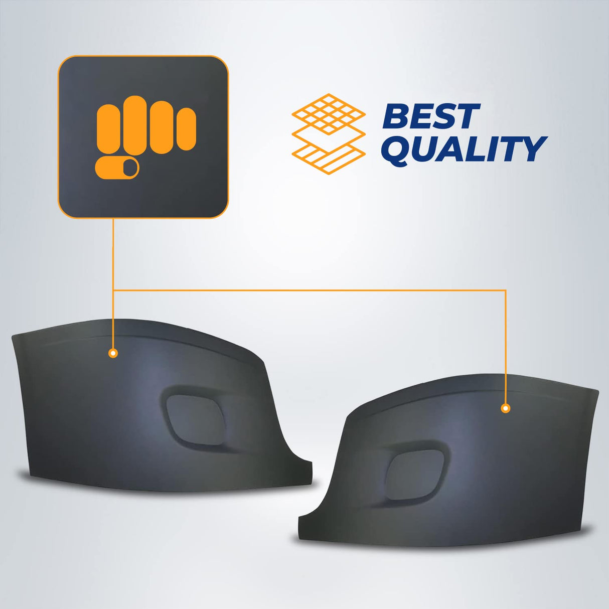 Corner Side Bumper (without Fog Hole) for 2008-2017 Freightliner Cascadia | Pair