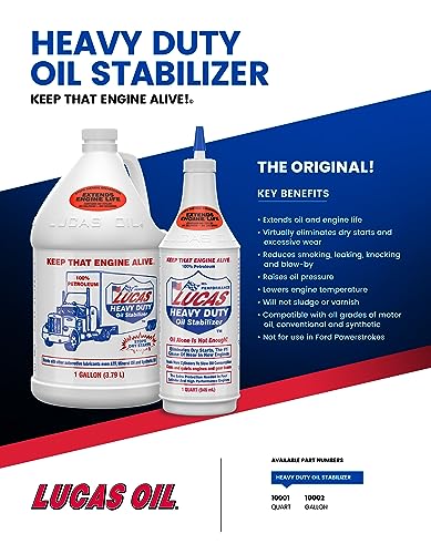 Lucas Oil 10002 Heavy Duty Oil Stabilizer - 1 Quart - Case Of 4
