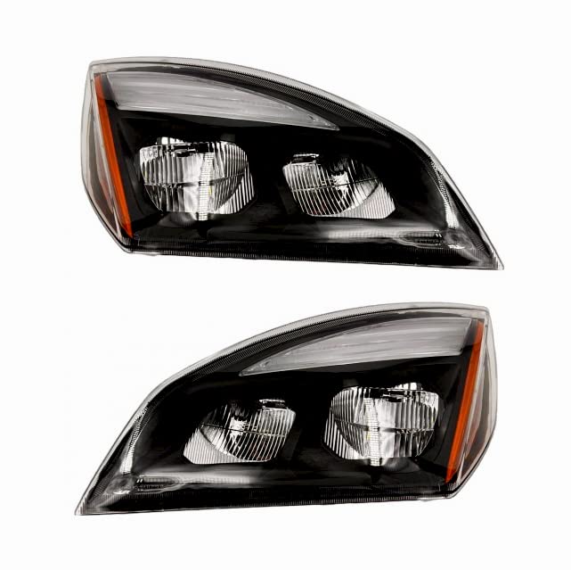 Halogen Headlight for 2018-2024 Freightliner Cascadia | Replacement Freightliner A6601405003 A6601405002 | Pair