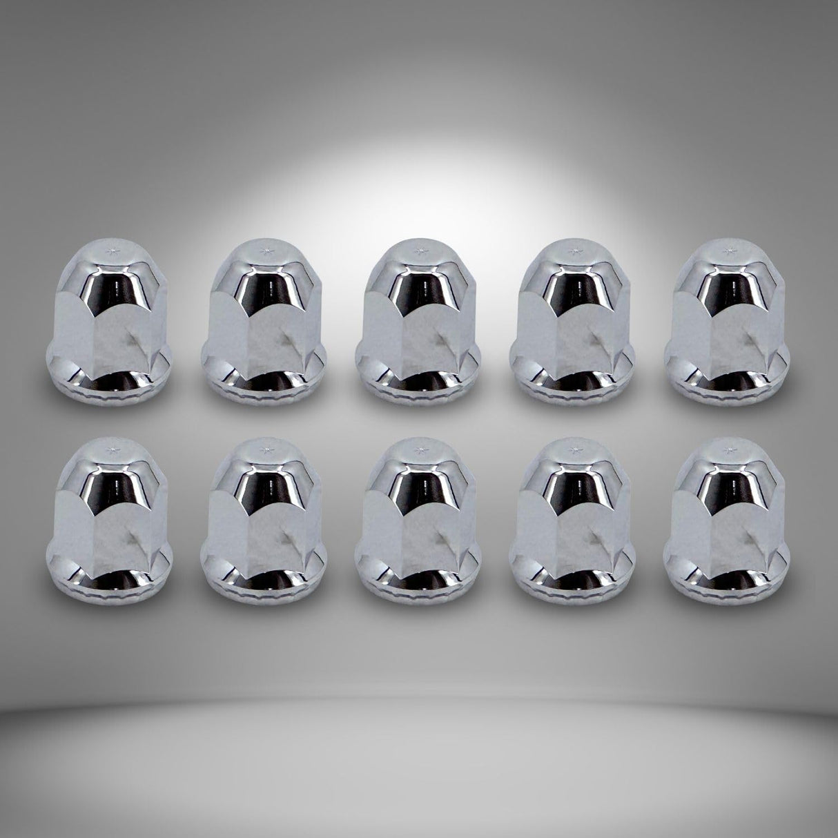 33mm Screw-On Lug Nut Covers for Semi Trucks - Chrome - Universal - 10 Pack