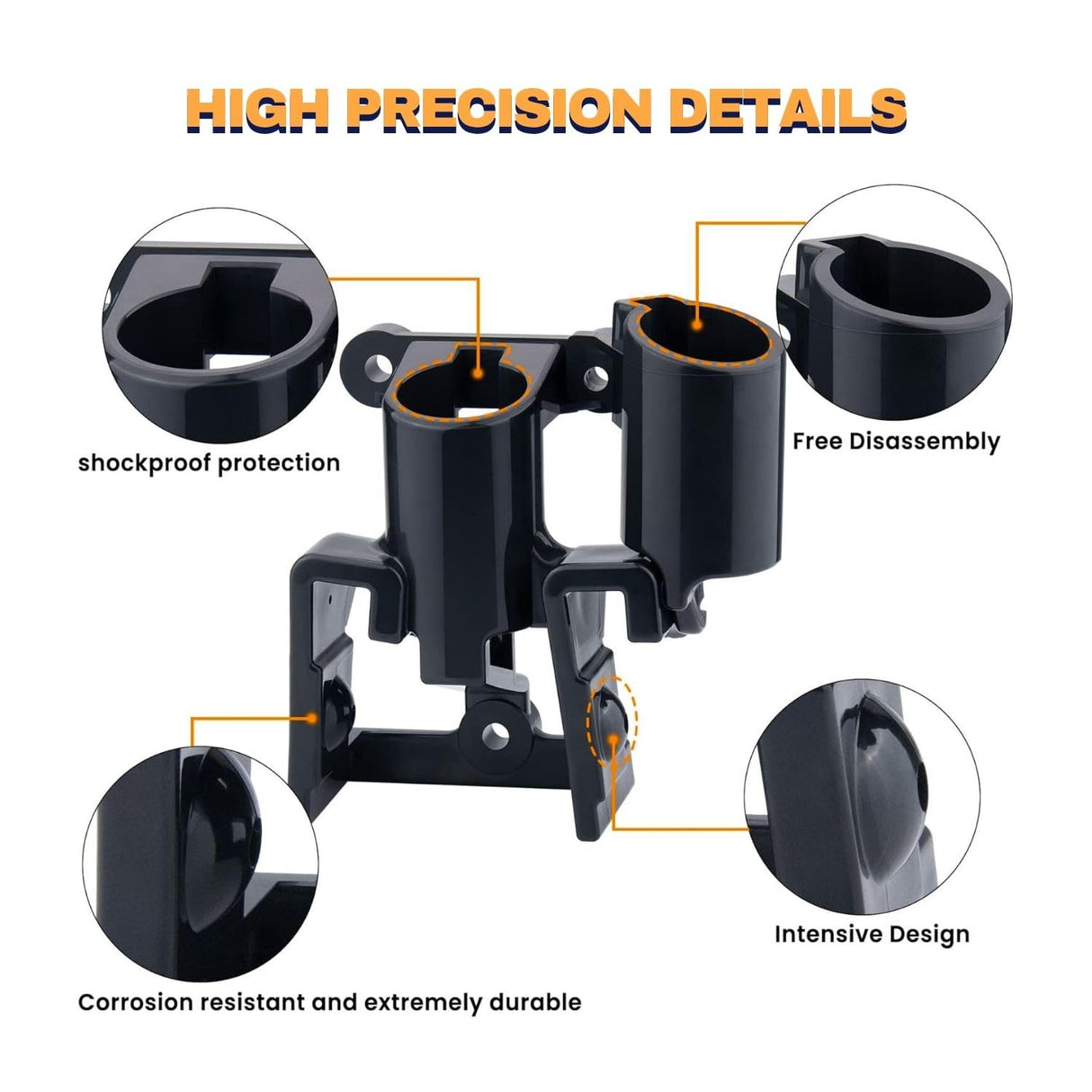 Glad Hand Holder Kit - 2 Plugs and 2 Gladhand Holders for Semi Trucks