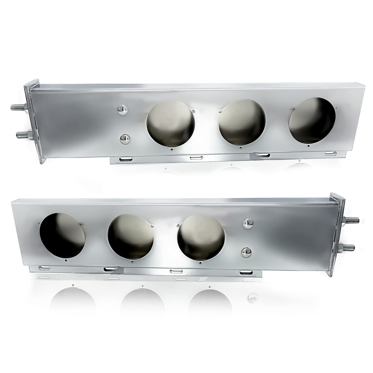 Mud Flap Hanger - w/ Light Cutouts - 30" - Chrome