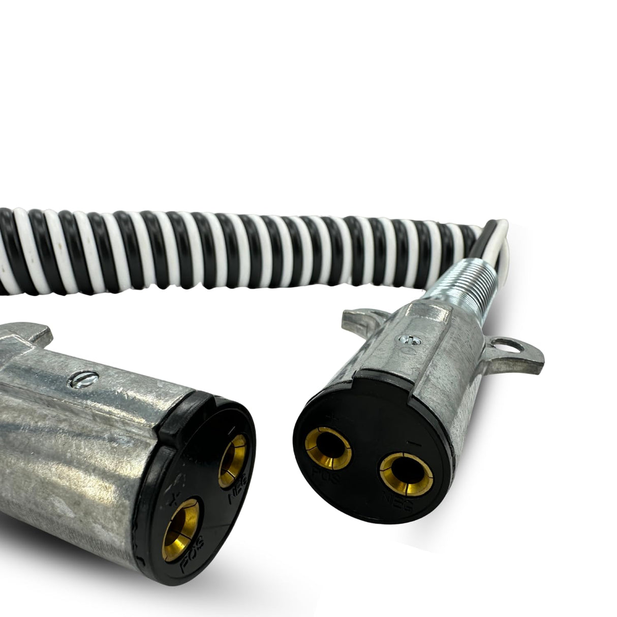 15’ Coiled Dual Pole Liftgate Electric Cable with Two Dual Pole Buffalo Plugs | 4 Gauge | 200 Amp