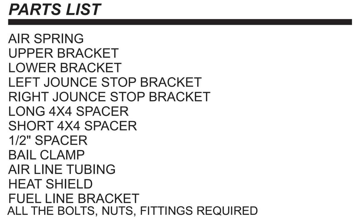 Air Bag Suspension Kit for 2005-2007 Ford F250 F350 4WD (with Cradle)