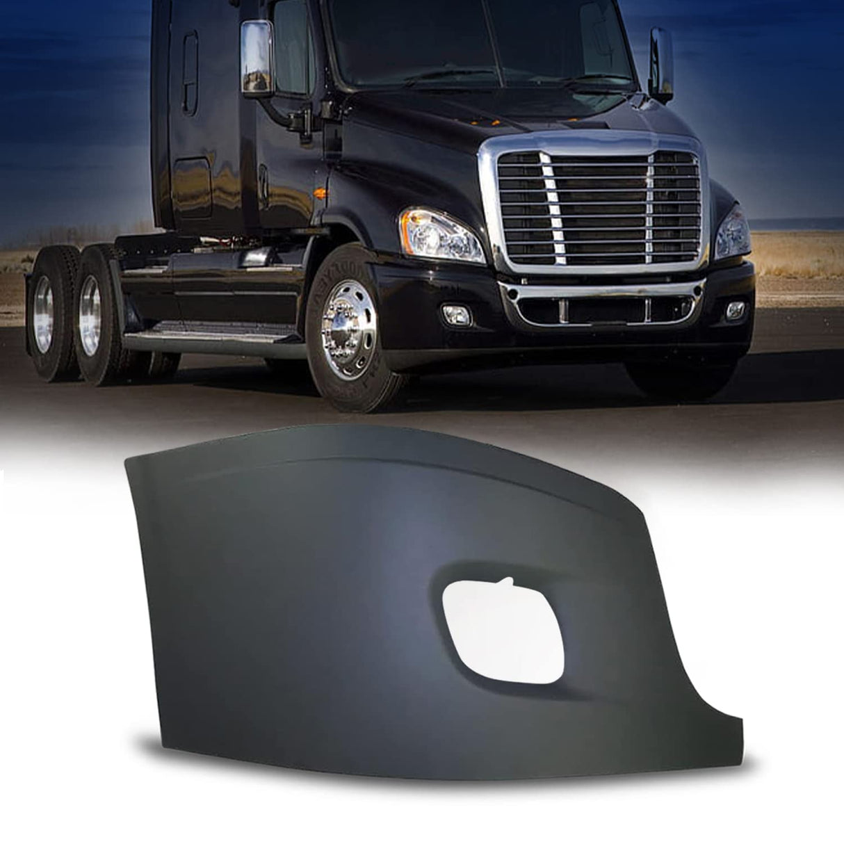 Corner Side Bumper Cover Replacement (with Fog Light Hole) for 2008-2017 Freightliner Cascadia | Right