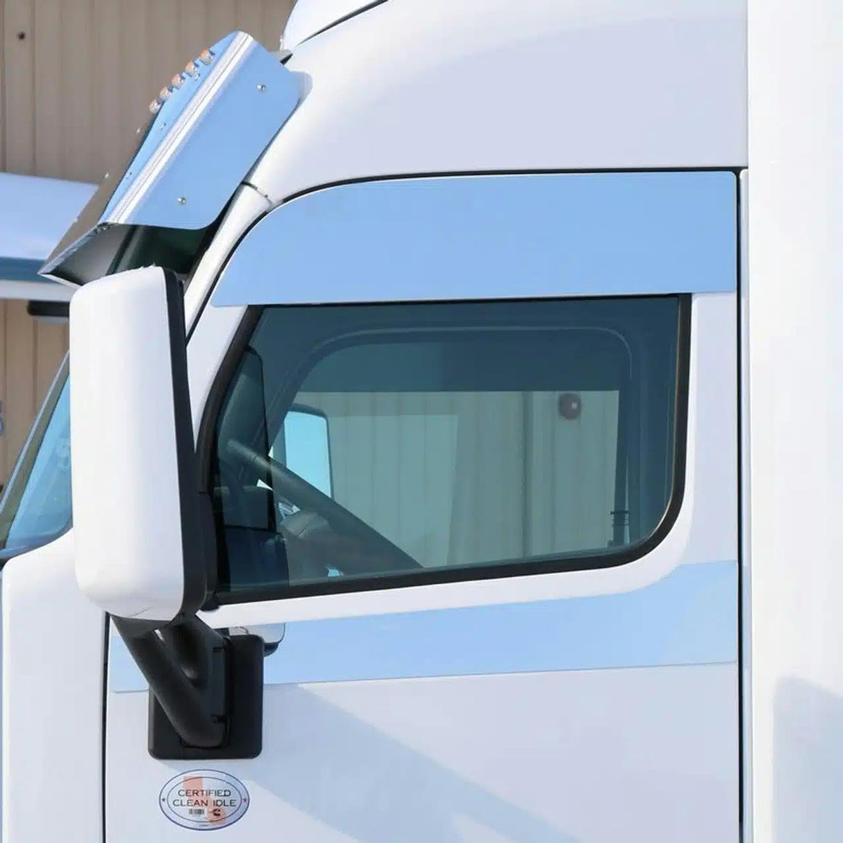 Stainless Steel 6-Inch Drop Windows Chop Top Set for Peterbilt 579