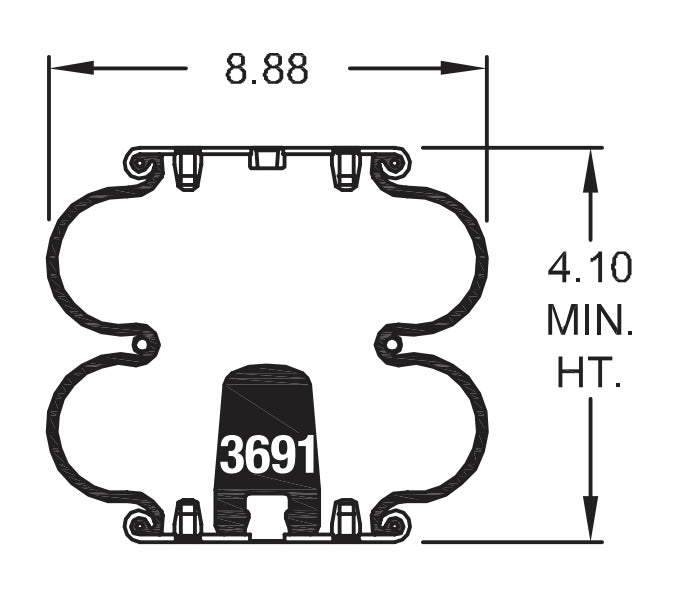 Air Spring Bag Replacement for Firestone W01-358-6926 | Heavy Duty Air Bag with 3-Year Warranty