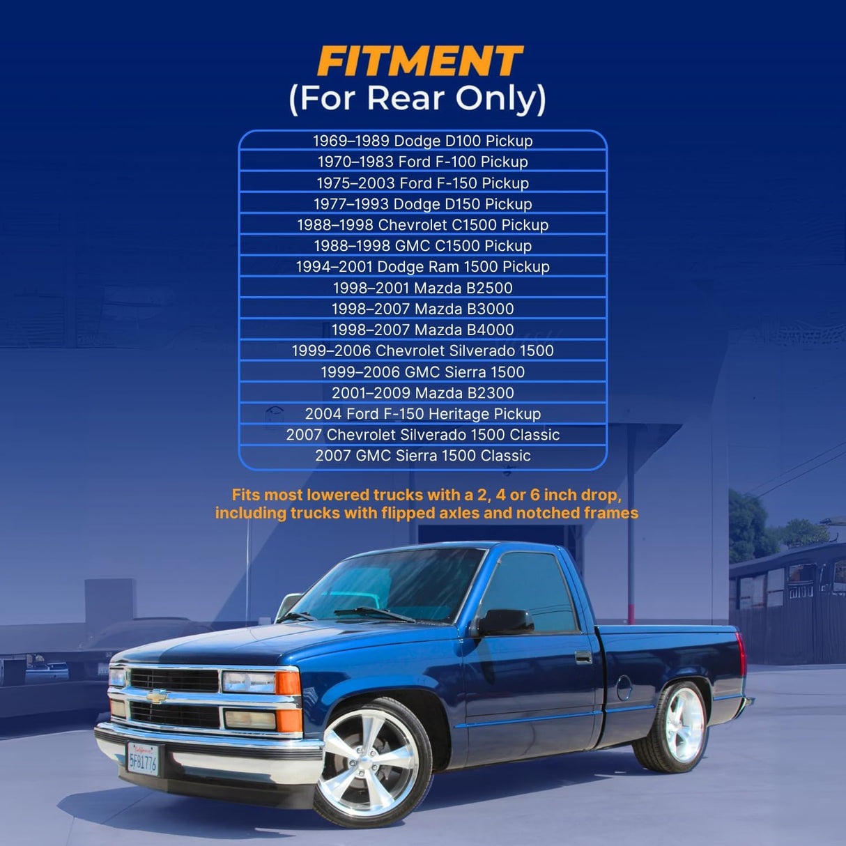 Air Bag Suspension Kit for 1988-1999 Chevrolet and GMC C1500, 1975-1991 Ford F100-F350 (Lowered Vehicles Only)