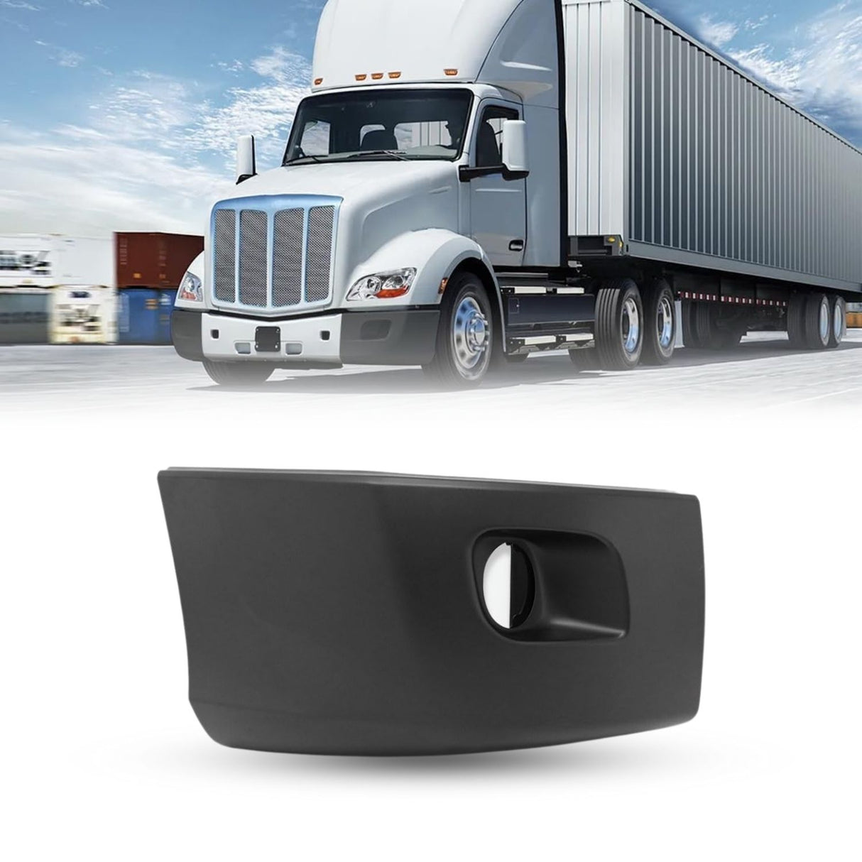 Side Corner Bumper (with Fog Light Hole) for 2013 - 2022 Peterbilt 579 | Right