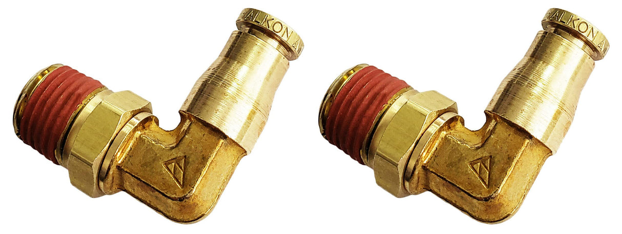 Elbow Fitting Male 1/4 NPT x 1/4 PTC Tube | 2 Pack