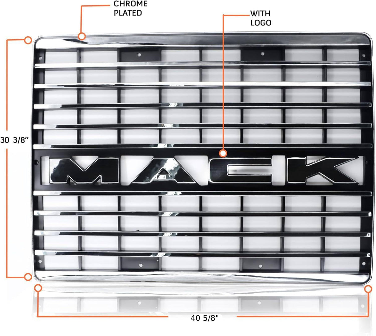 Chrome Grille for 1993-2003 Mack CH CHN CH | Replaces 6MF56M2 6MF561M2