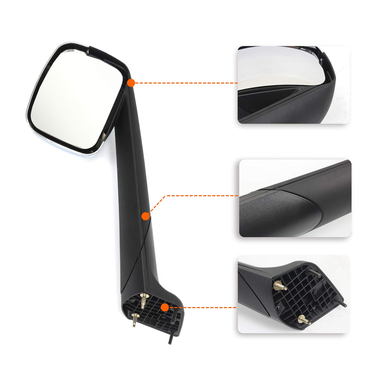 Hood Mirror for 2018+ Freightliner Cascadia - Pair - Chrome