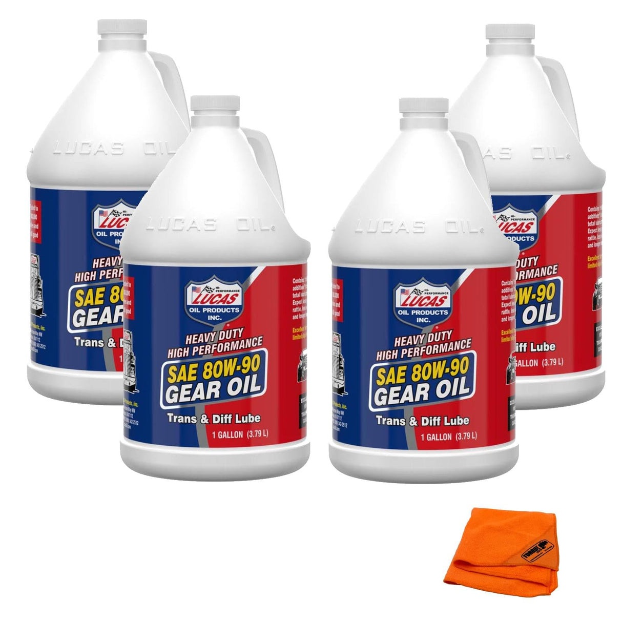 Lucas 80W-90 Heavy Duty Gear Oil 1 Gallon - Hypoid Gear Lube - 4 Pack