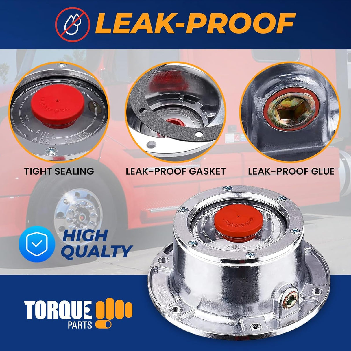 3434009 Aluminum Hub Cap for Trailer Axle with Hub Oil - Aftermarketus Torque Hub Caps