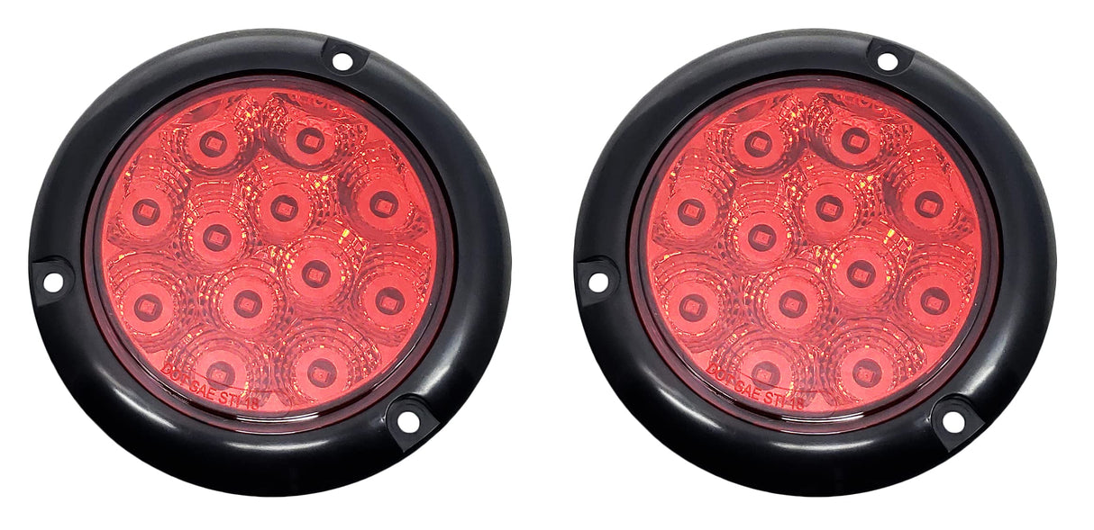 4 Inch Round LED Stop Turn Brake Tail Lights | 2 Pack