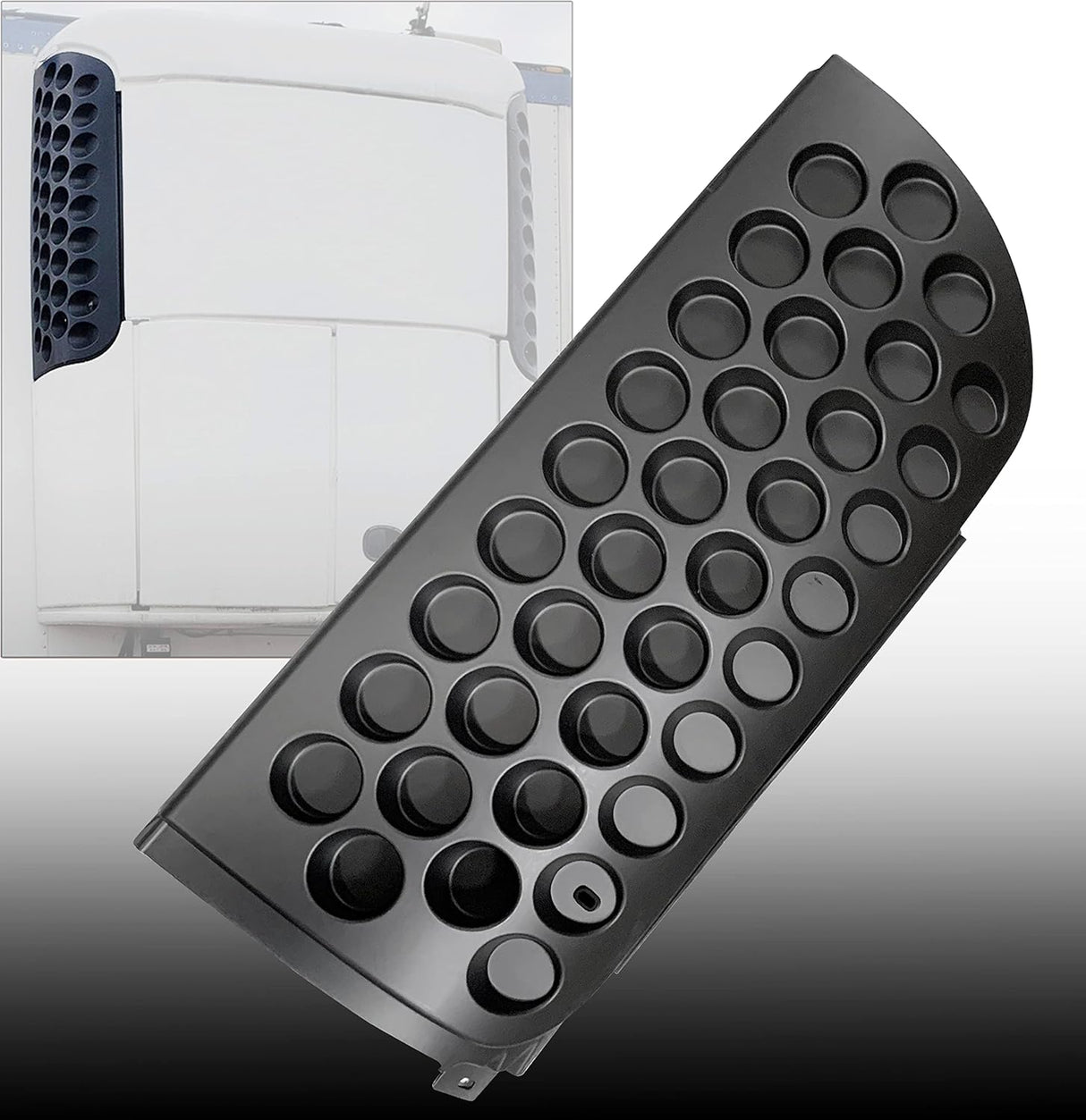Reefer Black Upper Door Grill Curbside Compatible with Thermo King Models - Aftermarketus Torque Reefer Panels