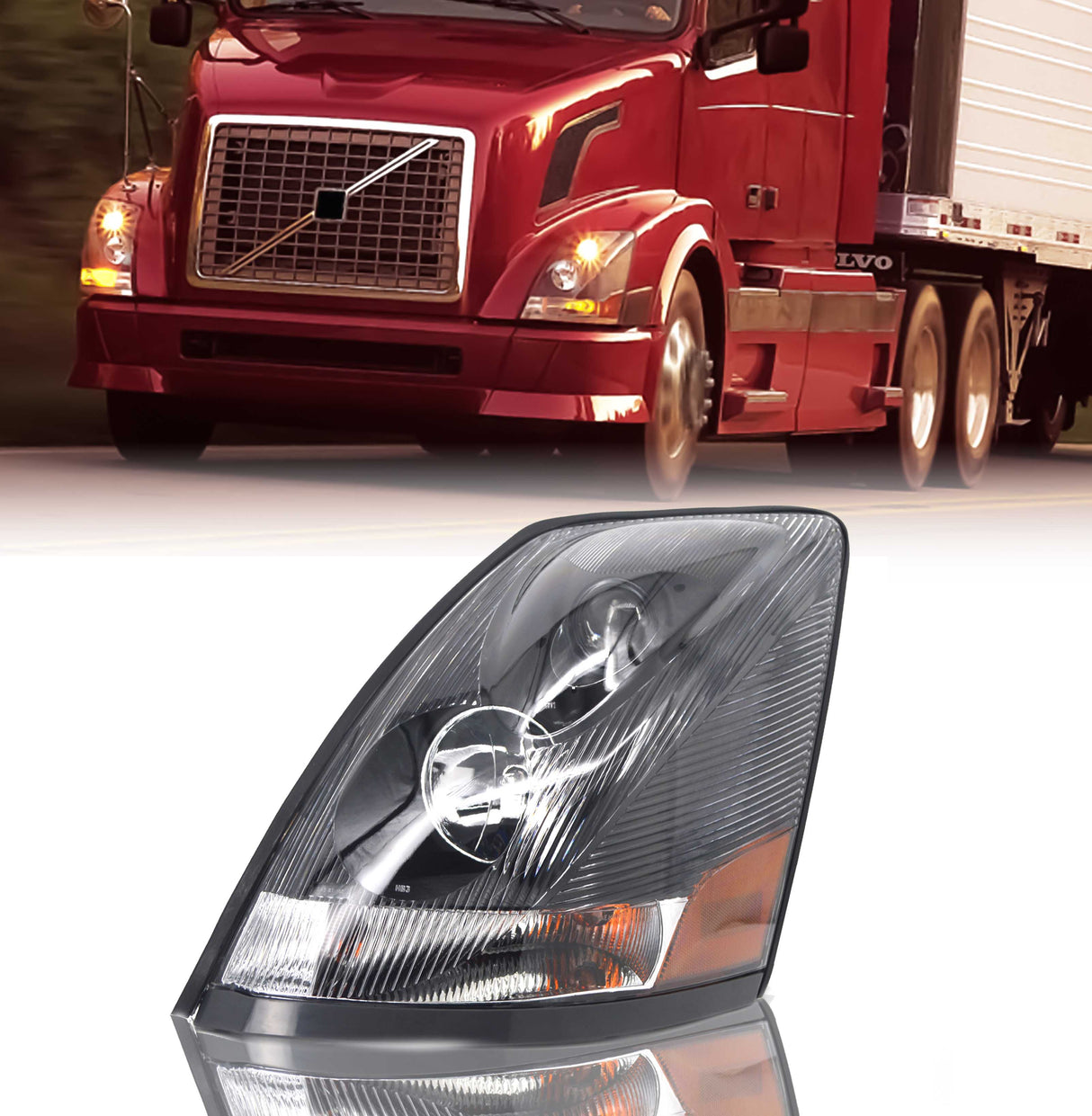 Headlight for 2004 - 2017 Volvo VNL Semi Trucks | Replacement Volvo 20359833 | Left Aftermarketus Headlights