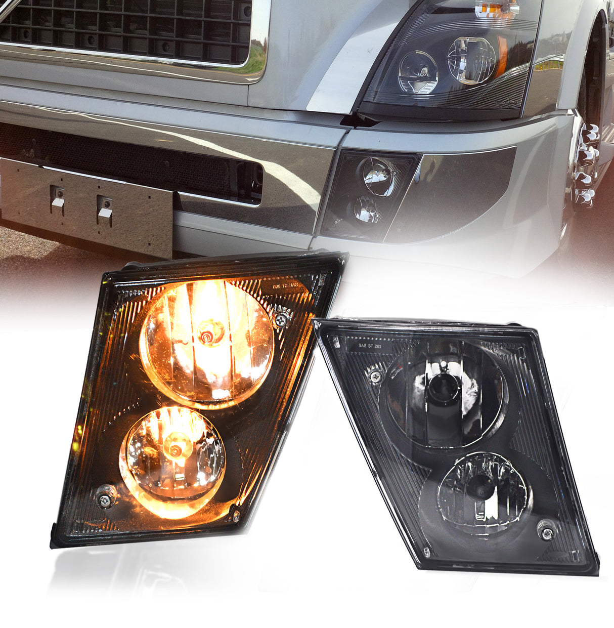 Fog Light for 2003-2017 Volvo VNL | Replacement Volvo 20737496 20737497 82780939 82780941 | Pair Aftermarketus Fog Lights