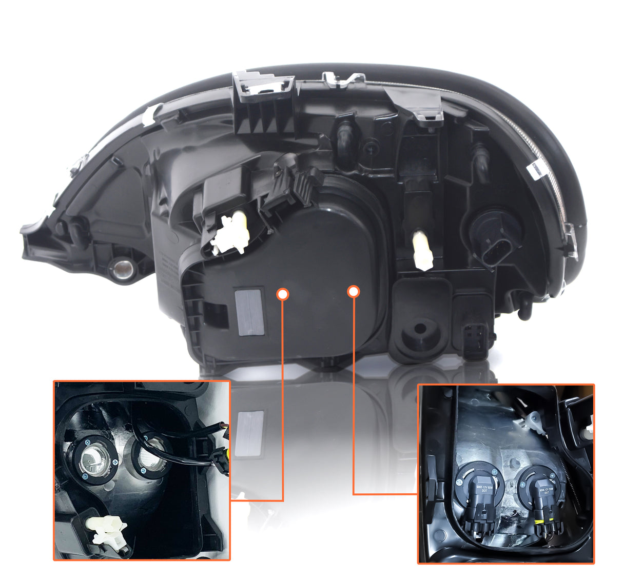 Headlight and Chrome Bezel for 2001-2017 Freightliner Columbia | Pair Aftermarketus Headlights