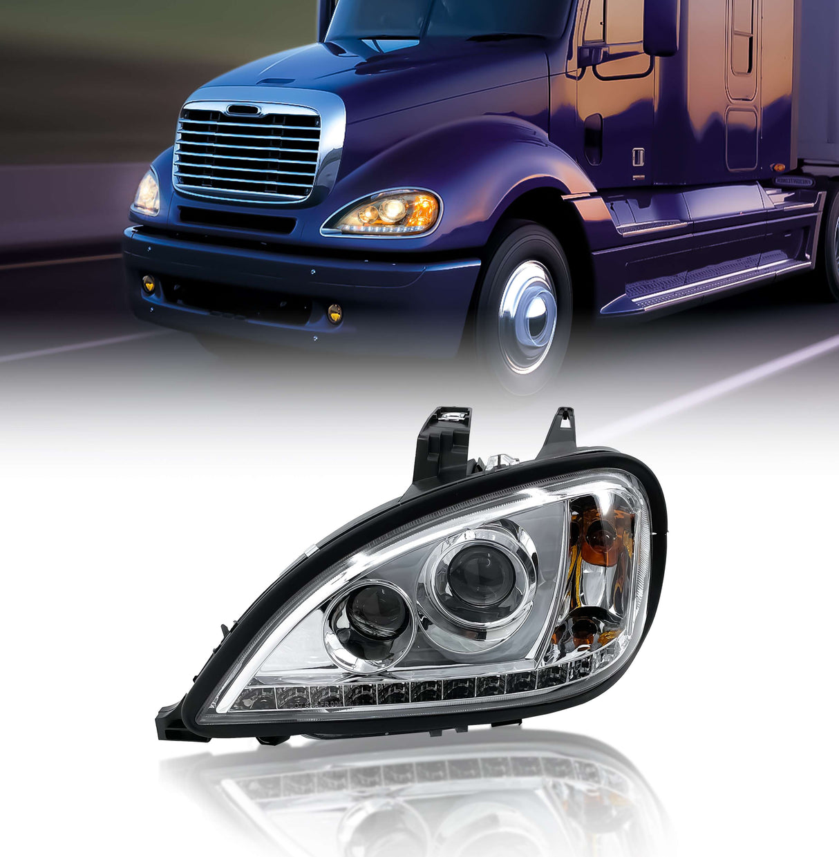 LED Headlight for 1996-2017 Freightliner Columbia | Replacement Freightliner A06-32496-004 | Left Aftermarketus Headlights