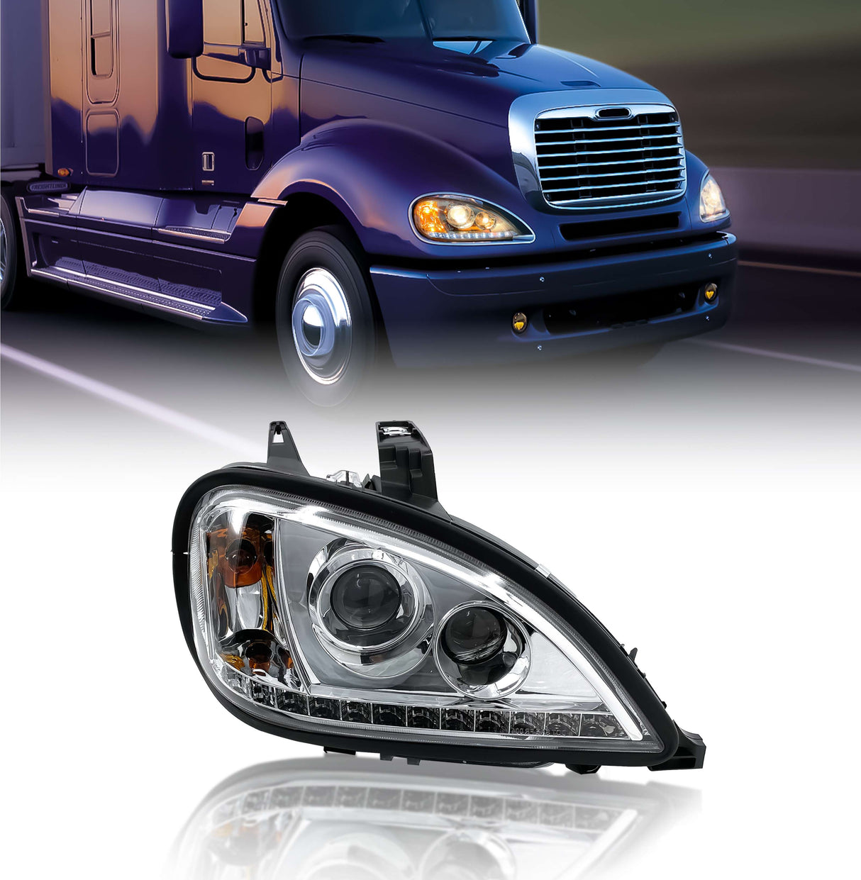 LED Headlight for 1996-2017 Freightliner Columbia | Replacement Freightliner A06-51041-001 | Right Aftermarketus Headlights