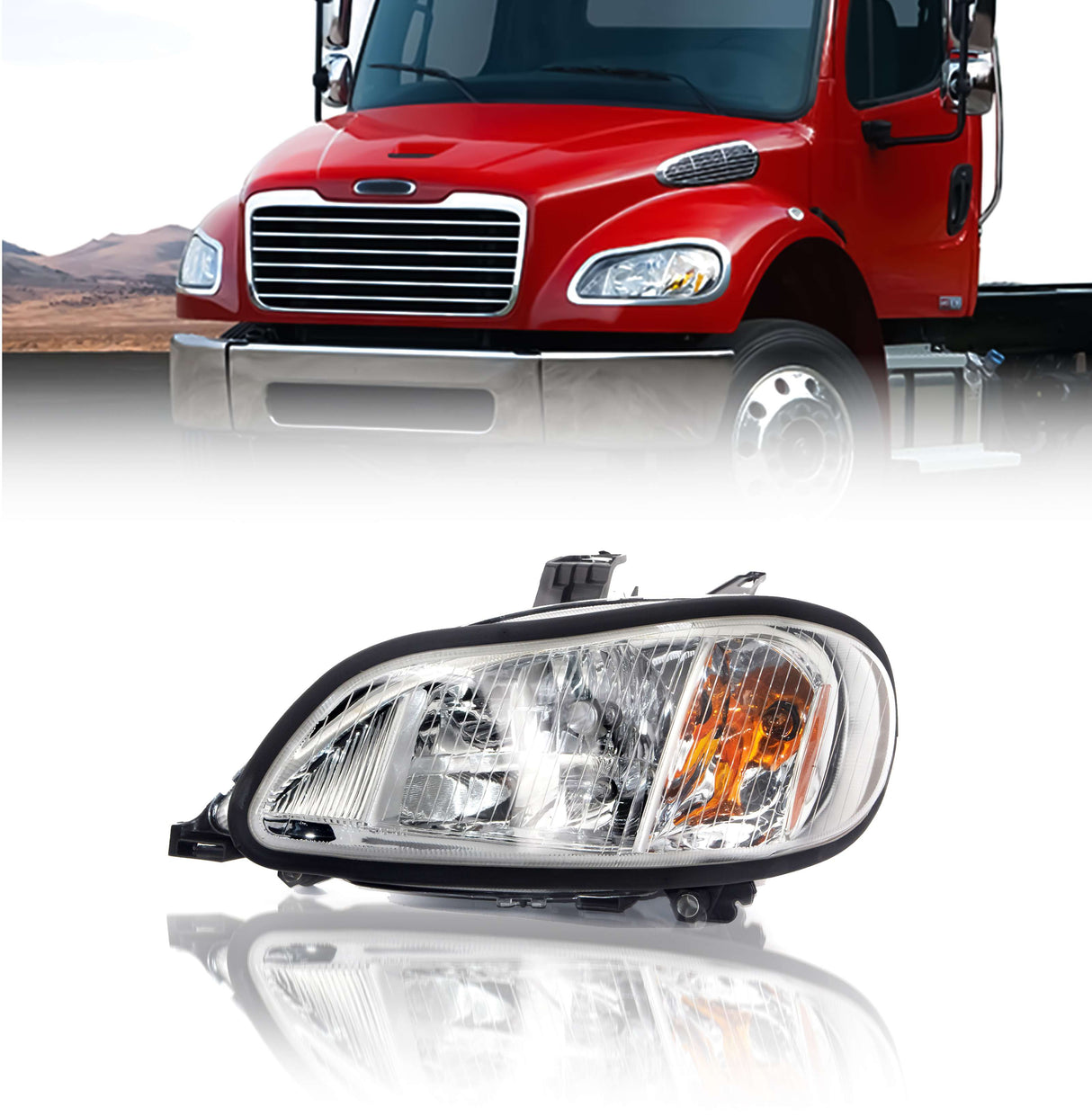 Headlight for 2002-2018 Freightliner M2 | Replacement Freightliner A06-35853-000 | Left Aftermarketus Headlights